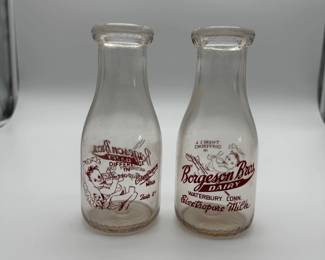 Vintage Borgeson Bros. Dairy Milk Bottles