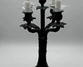 Ornate Candelabra with Glass Drip Catchers