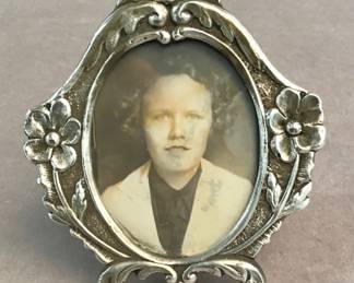 Antique miniature .800 silver picture frame