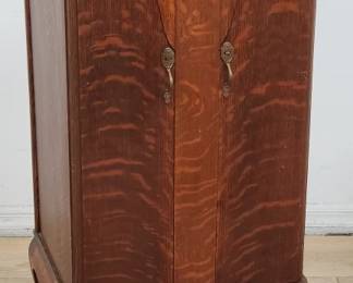 Vintage tiger oak sheet music cabinet