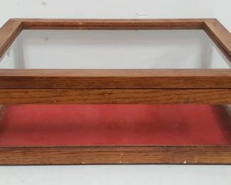 Vintage oak tabletop display cabinet