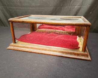Antique wood and glass countertop display case