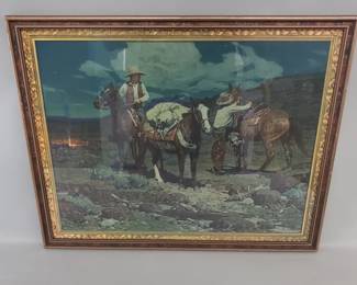 Vintage "Just Before The Dawn" lithograph