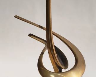Bob Bennett signed, numbered and dated brass sculpture on onyx base