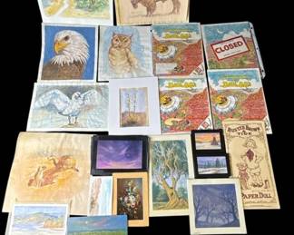 Lot of Robbin Lee Day watercolor & oil paintings