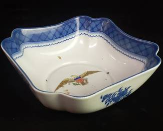  Mottahedeh Diplomatic Eagle square porcelain bowl