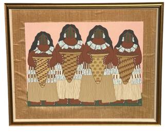 Framed signed Harry Fonseca print