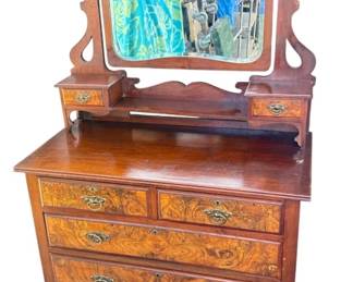 Antique Edwardian-style wood dresser