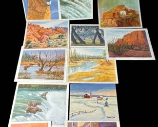 Lot of Robbin Lee Day oil & watercolor paintings