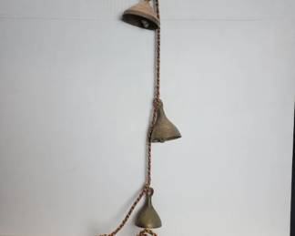 Vintage assorted brass bells wind chime