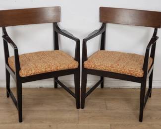 Pair of Dunbar Mid-century Modern arm chairs