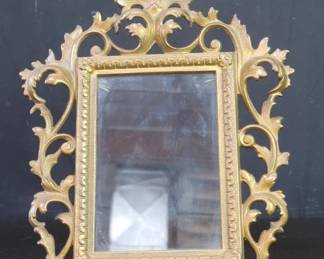 Vintage brass and glass picture frame