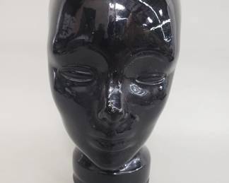 Vintage black glass mannequin head