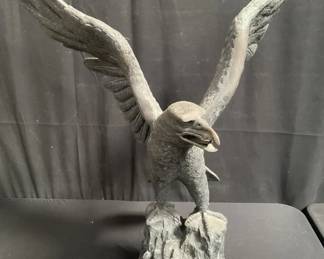 Brass eagle sculpture