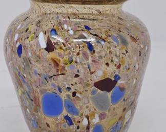 Vintage hand-blown Murano -style art glass vase