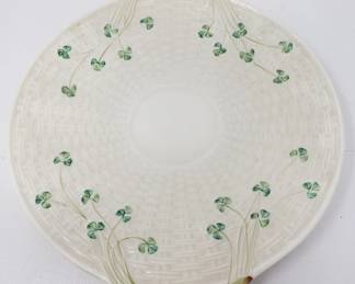 Belleek shamrock bread plate