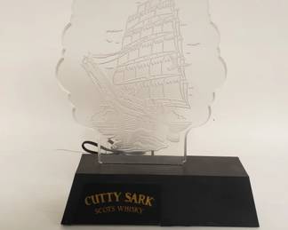 Vintage Cutty Sark Scotch Whisky lighted bottle stand
