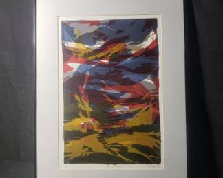 Vintage signed 1988 studio ceramic vase Pencil titled lower center: "Morning Shadows." Pencil numbered lower left: 5/10. Pencil signed lower right: J S Fuller? 85