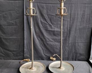 Pair of vintage copper table lamps