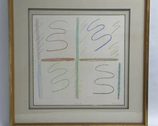 Pencil signed Blawauché abstract pastel on rag paper Artist Proof titled "Traces III"
