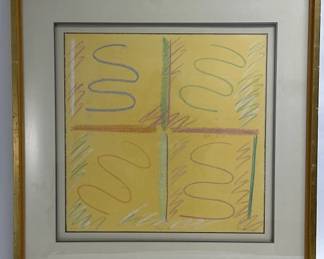 Pencil signed Blawauché abstract pastel on rag paper. Artist Proof titled "Traces II"