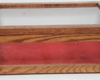 Vintage oak tabletop display cabinet