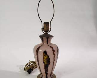 Hollywood Regency glass table lamp