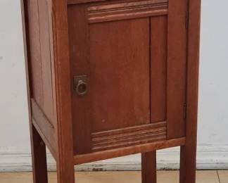 Vintage oak nightstand with marble top
