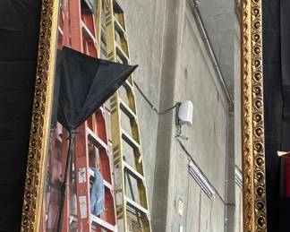 Ornate gilt wood framed wall mirror