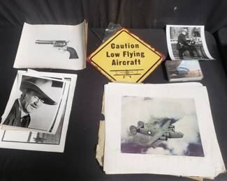 Vintage thimble drome prop rod gas powered car lithographs, aviation, guns, movie