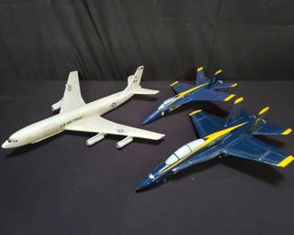 3 wood model airplanes