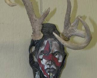 Deer Skull & Antlers - Artist Signed Fowler & Dated - Memphis, TN