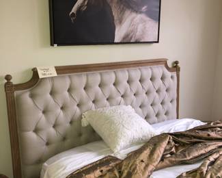 King headboard not attached to frame with fine top & bottom pillow top Queen Mattress 