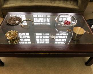 Chinese coffee table with painted scene