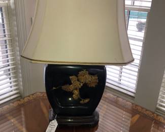 1 of a pair of bronze lamps 