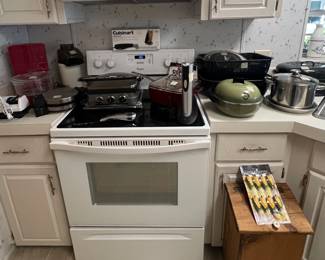 Assorted kitchen appliances..electric wine opener , electric grill , air fryer, popcorn maker, waffle iron