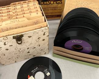 Vintage record box full of 45’s