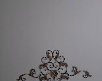 Metal wall hanging..this was over a queen bed but could be used over a doorway or in a gallery wall as anchor piece