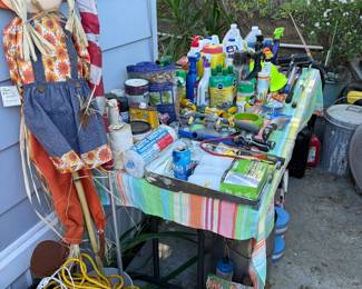 Painting items, garden items, garbage cans