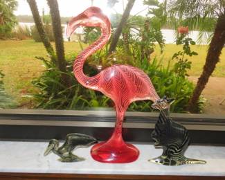 Vintage Abraham Palatnik (Brazil) Lucite Sculptures Flamingo, Pelican & Kangaroo 