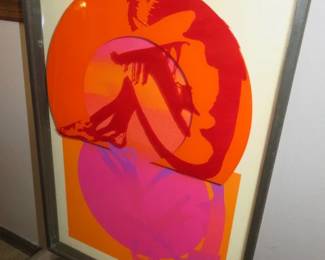Vintage Original Virgil Thrasher Dimensional Silk-Screen Print, Framed & Signed