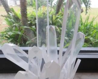 Vintage Geometric Crystal Formation Lucite Sculpture