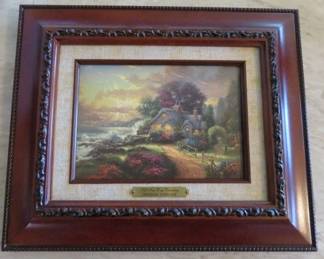 Small 1999 Thomas Kinkade, "A New Day Dawning" Framed Print with COA