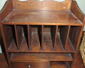Vintage Wooden Desk Top Letter Organizer