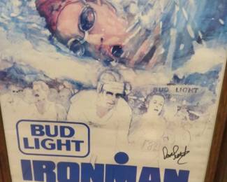 Bud Light Ironman 1983 Kona, Hawaii Triathlon World Championship Poster Signed, Dave Scott