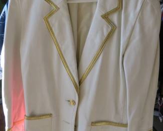 Vintage Lillie Rubin Ivory & Gold Double-Breasted Blazer