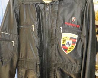 Vintage Black Porsche Jacket by Custom Original Team Headquarters, Size Small