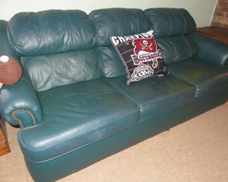 Leather 3-Seater Sofa Bed