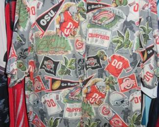 Reyn Spooner University Ohio State Buckeyes Hawaiian Shirt, Size Large