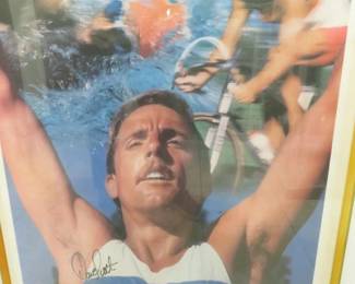 Bud Light Ironman 1985 Kona, Hawaii Triathlon Poster signed, Dave Scott